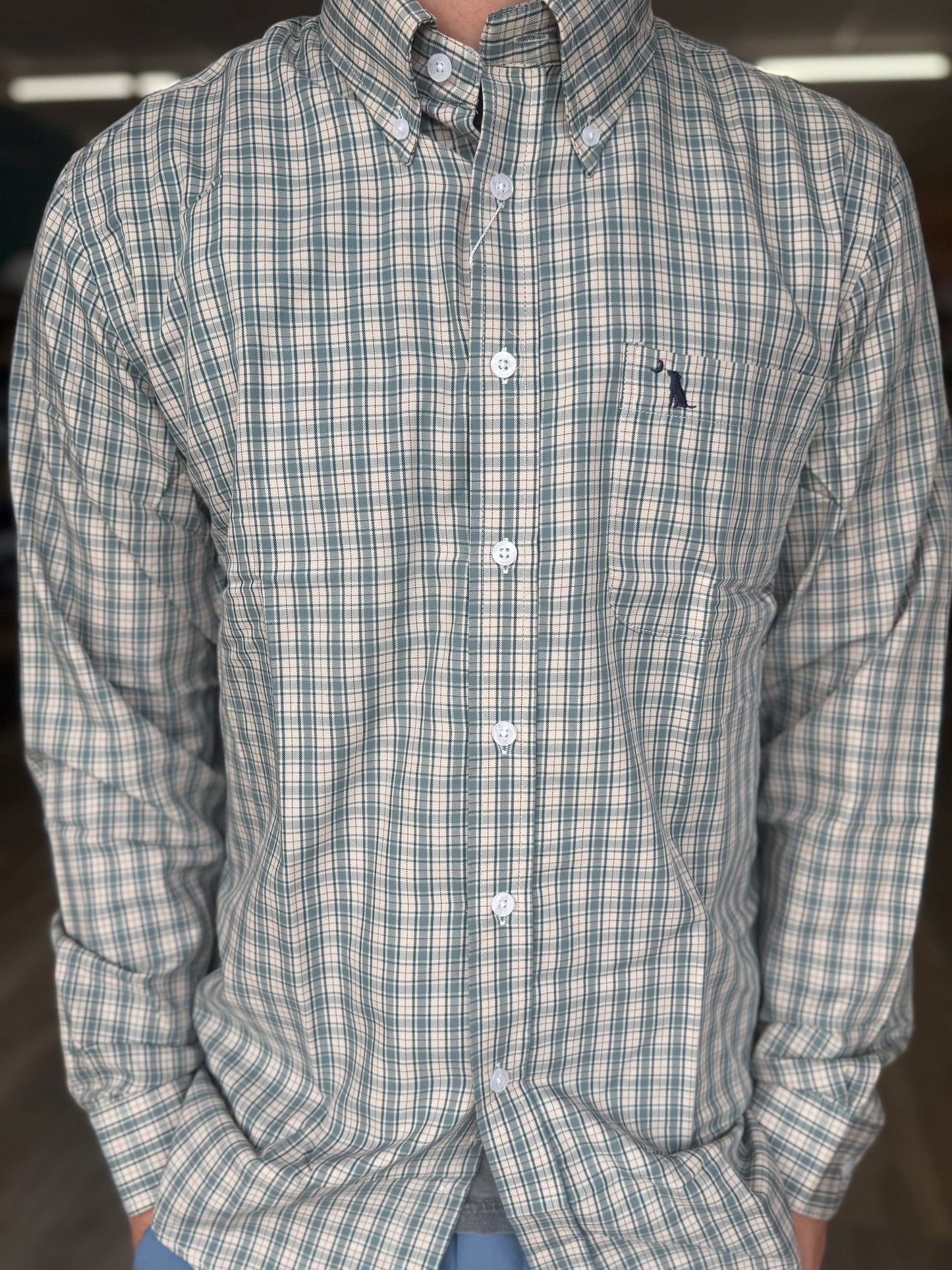 Local Boy Outfitters - Faulk Dress Shirt - Ocean/Beige/Rust