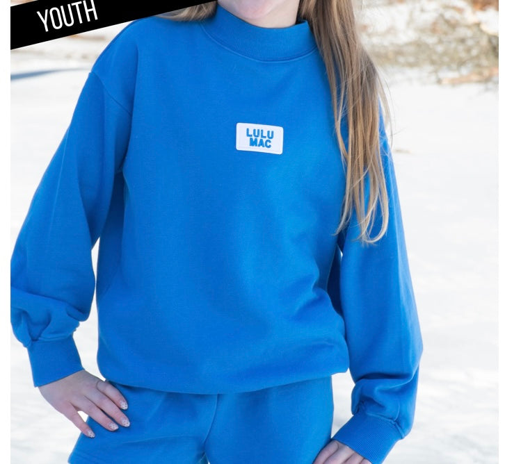 Youth Lulu Mac Longsleeve Terry Cloth Top - Bright Blue