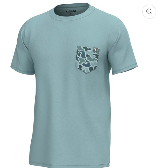 Youth Local Boy S/S Heather Blend Crew - Dark Mint/Blue Dog & Moon Camo