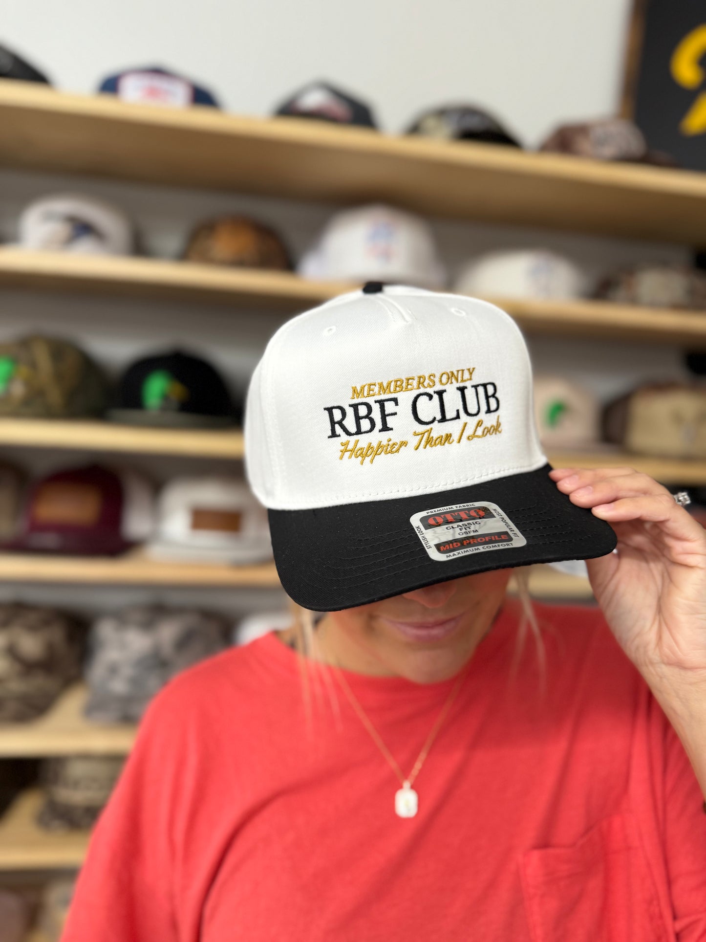 MHC RBF Club Trucker Hat: Black/White Otto