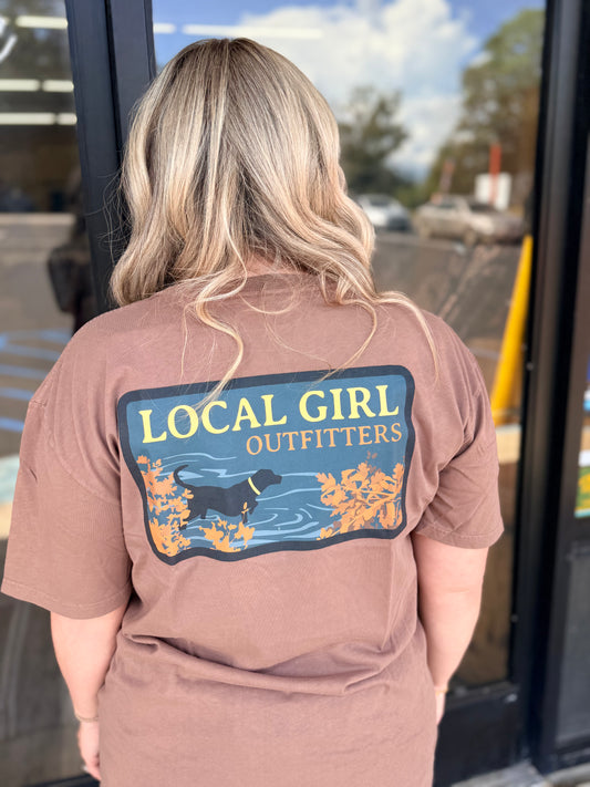 Local Girl River Pup SS Tee - Espresso