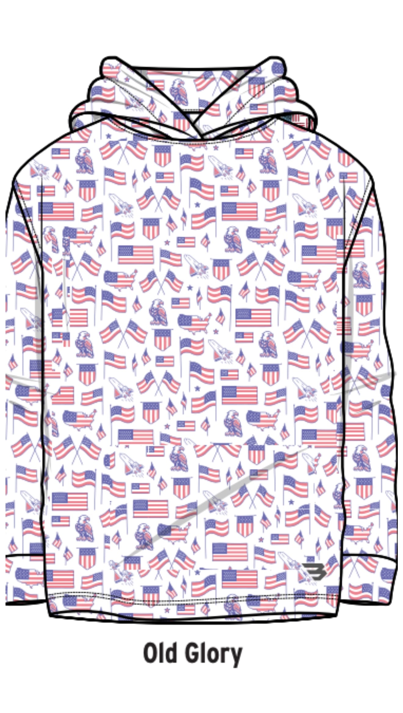 Toddler/Youth Burlebo Old Glory Performance Hoodie
