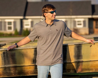 Local Boy Surfside Polo Dark Tan/Espresso/White