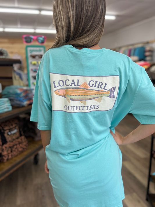 Local Girl Localflage Geo Trout SS Tee - Chalky Mint