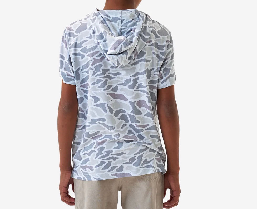 BURLEBO - Youth/Toddler SS Performance Hoodie - White Camo