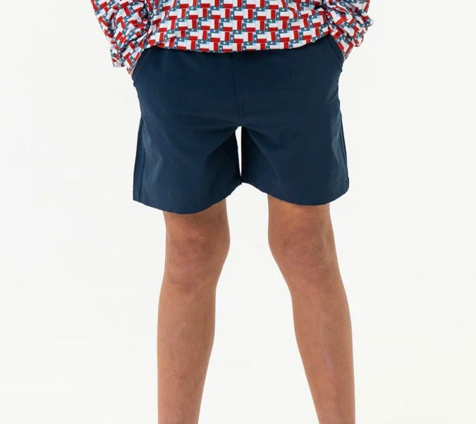 BURLEBO -Youth Everyday Short - Deep Water Navy - Mayan Pocket