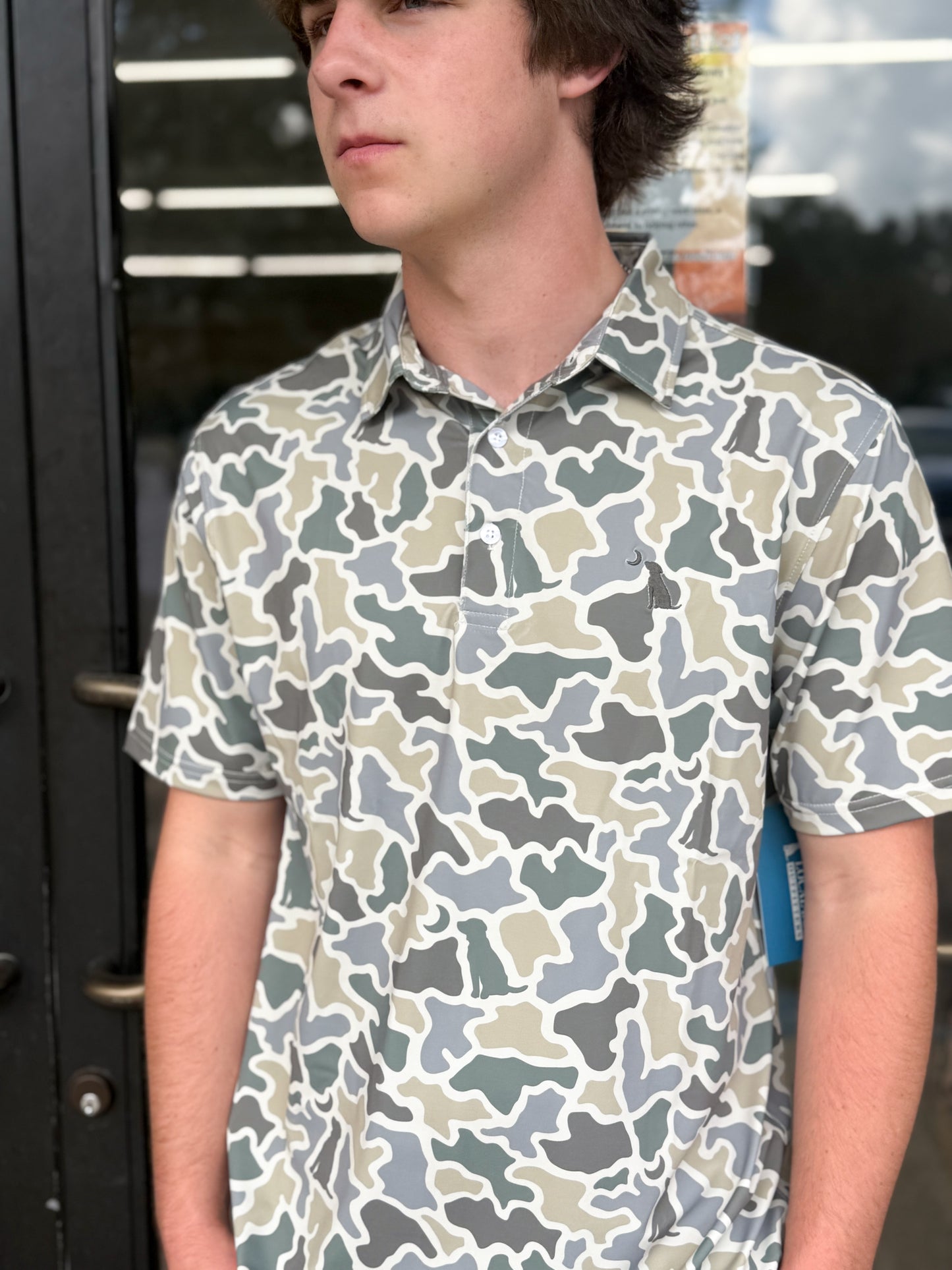 Local Boy Outfitters Dirty Myrtle Polo - Sand Dog & Moon Camo