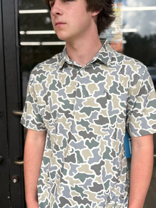 Local Boy Outfitters Dirty Myrtle Polo - Sand Dog & Moon Camo
