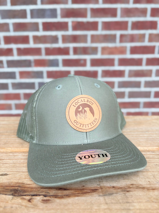 Local Boy Outfitters Youth Leather Patch Trucker Hat - Loden