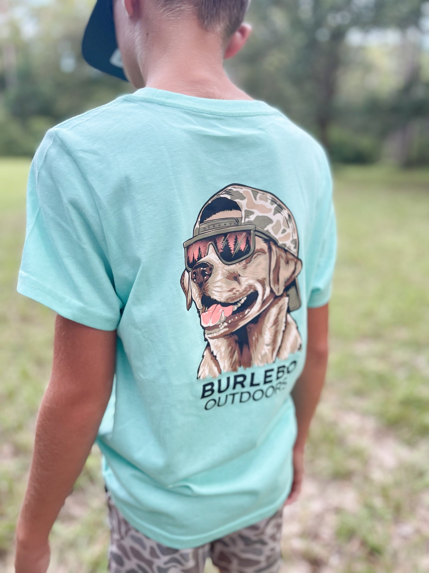 Burlebo - Youth/Toddler Tee - Mallard Camo Dog - Island Reef