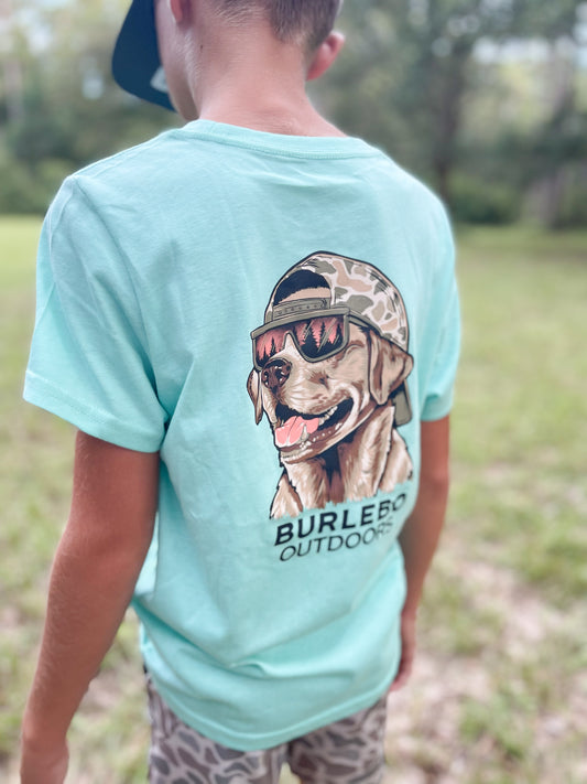 Burlebo - Youth/Toddler Tee - Mallard Camo Dog - Island Reef