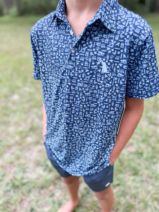 Youth Local Boy Outfitters The Hunt DM Polo  - Navy
