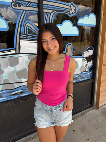 Aloha Fuchsia Clean Line Square Tank - One Size