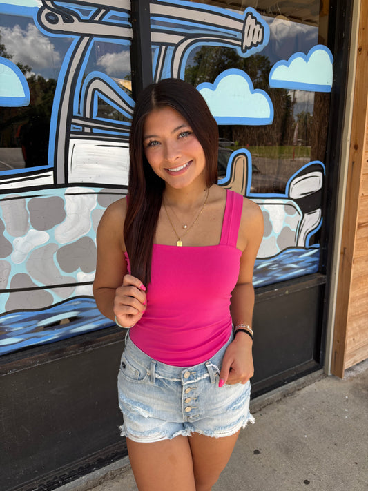 Aloha Fuchsia Clean Line Square Tank - One Size