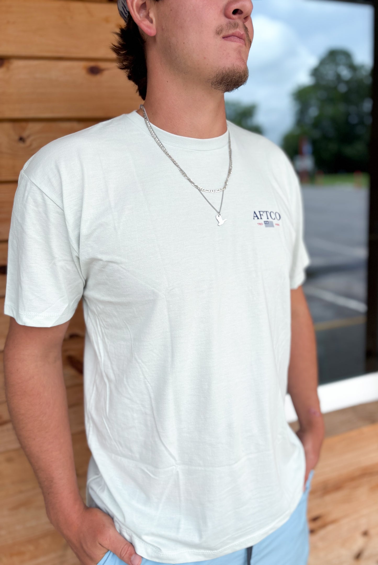 Aftco Capt SS Tee- Seafoam heather