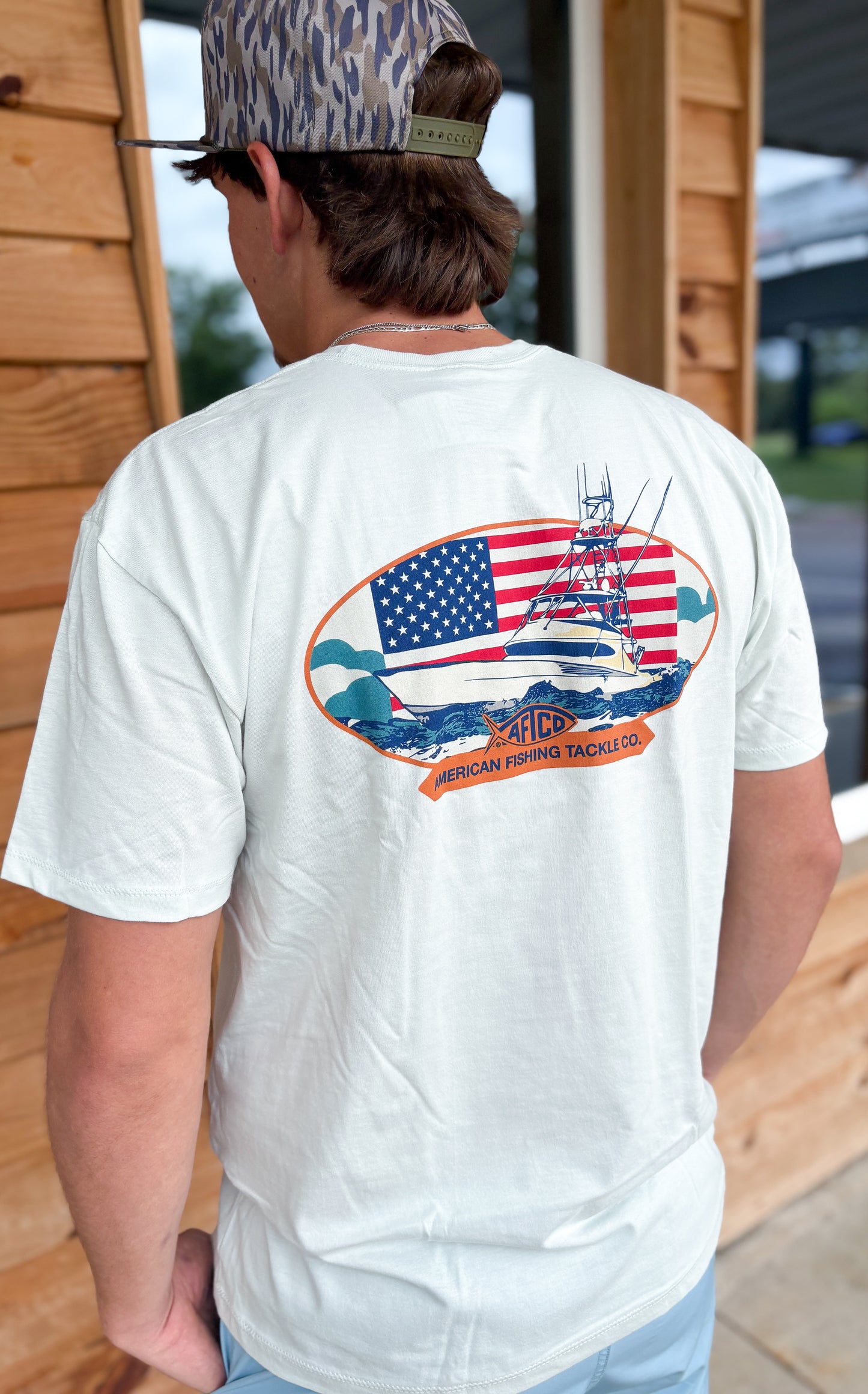 Aftco Capt SS Tee- Seafoam heather