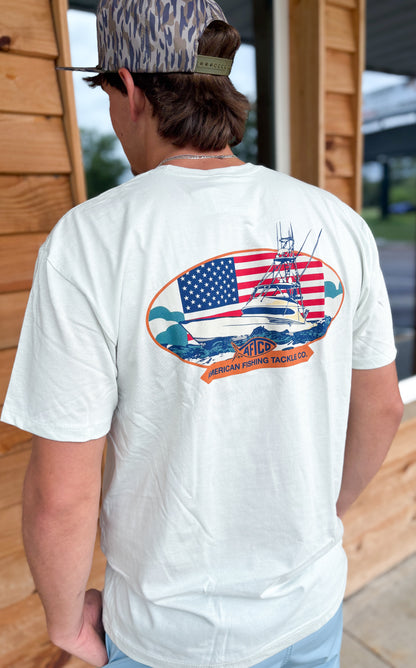Aftco Capt SS Tee- Seafoam heather