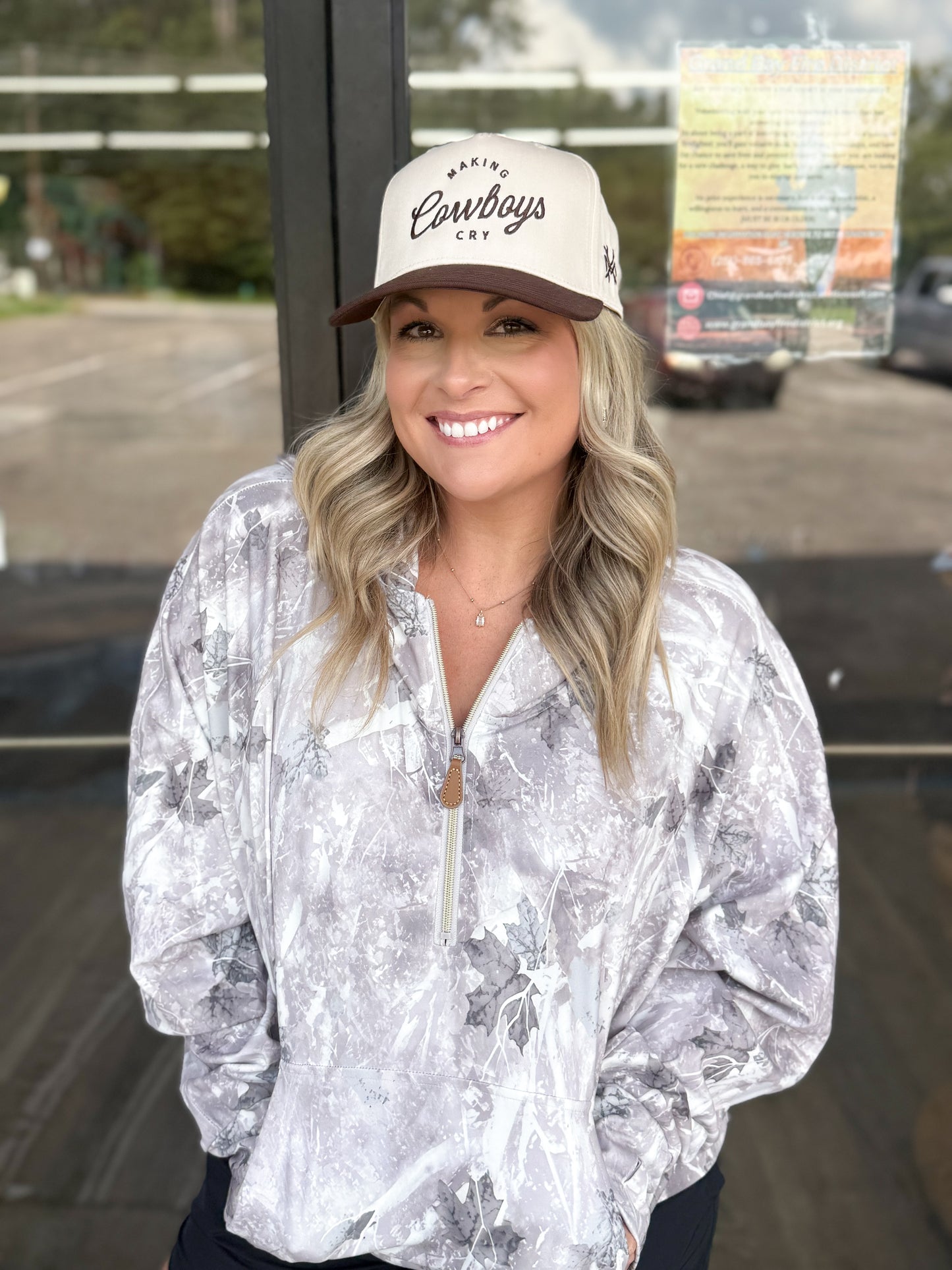 Grey Camo Quarter Zip Pullover