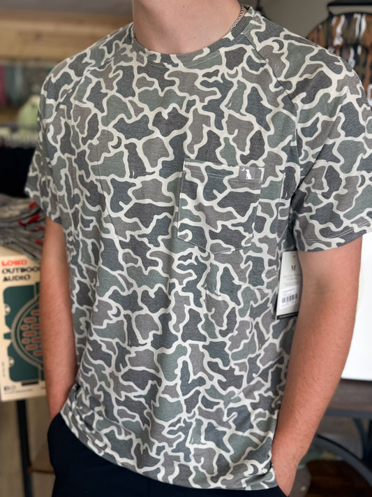 Local Boy Outfitters S/S Heather Blend Crew Neck - Dog & Moon Camo
