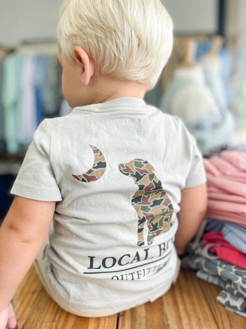 Toddler Local Boy Duck Camo Dog & Moon SS Tee