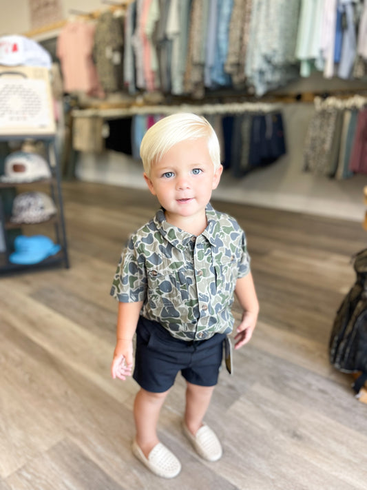 Toddler Fieldstone S/S Backwoods Camo Button Down (R634)