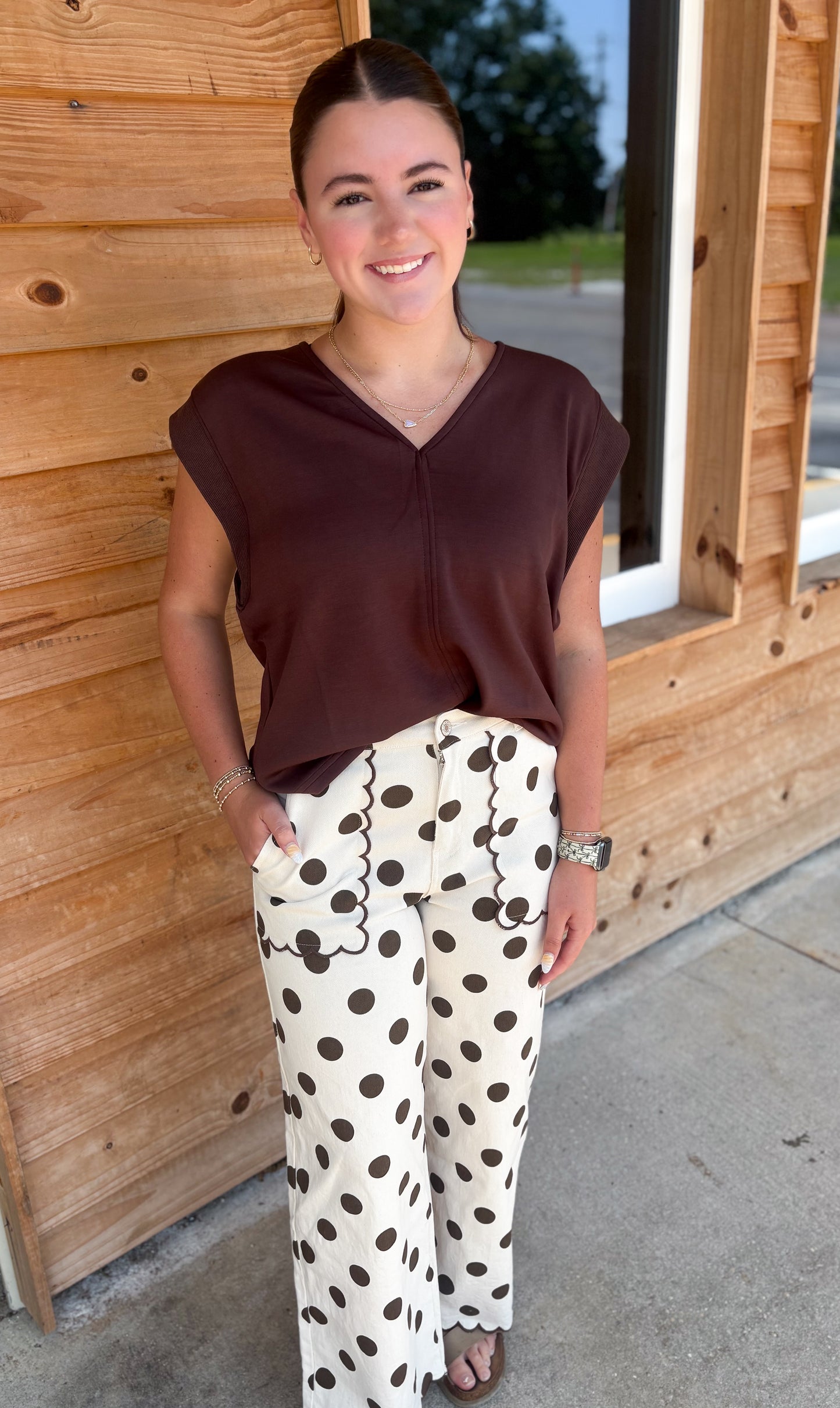 Women's Entro V-neck Solid Cap Sleeve Top
