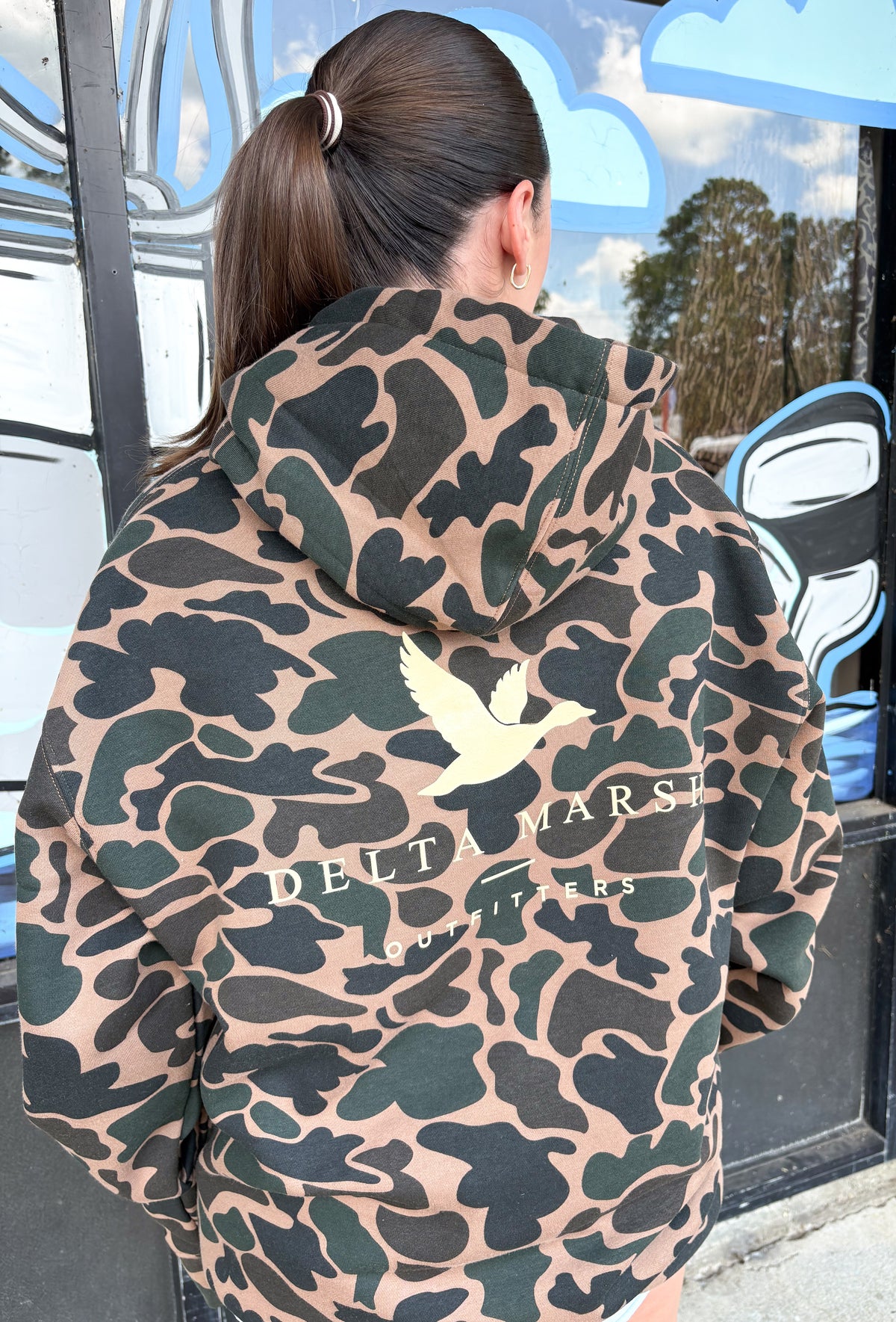Delta Marsh Flying Duck Hoodie - Hunter Camo