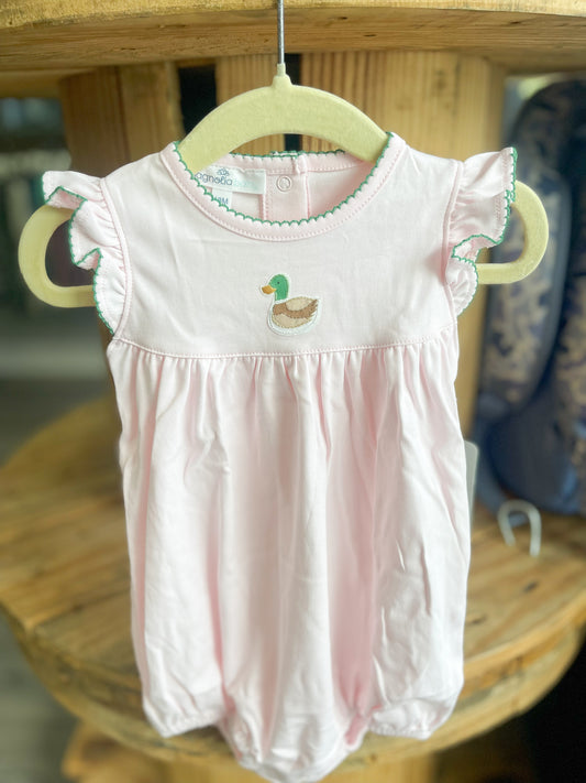 Mini Mallard Embroidered Bubble - Pink