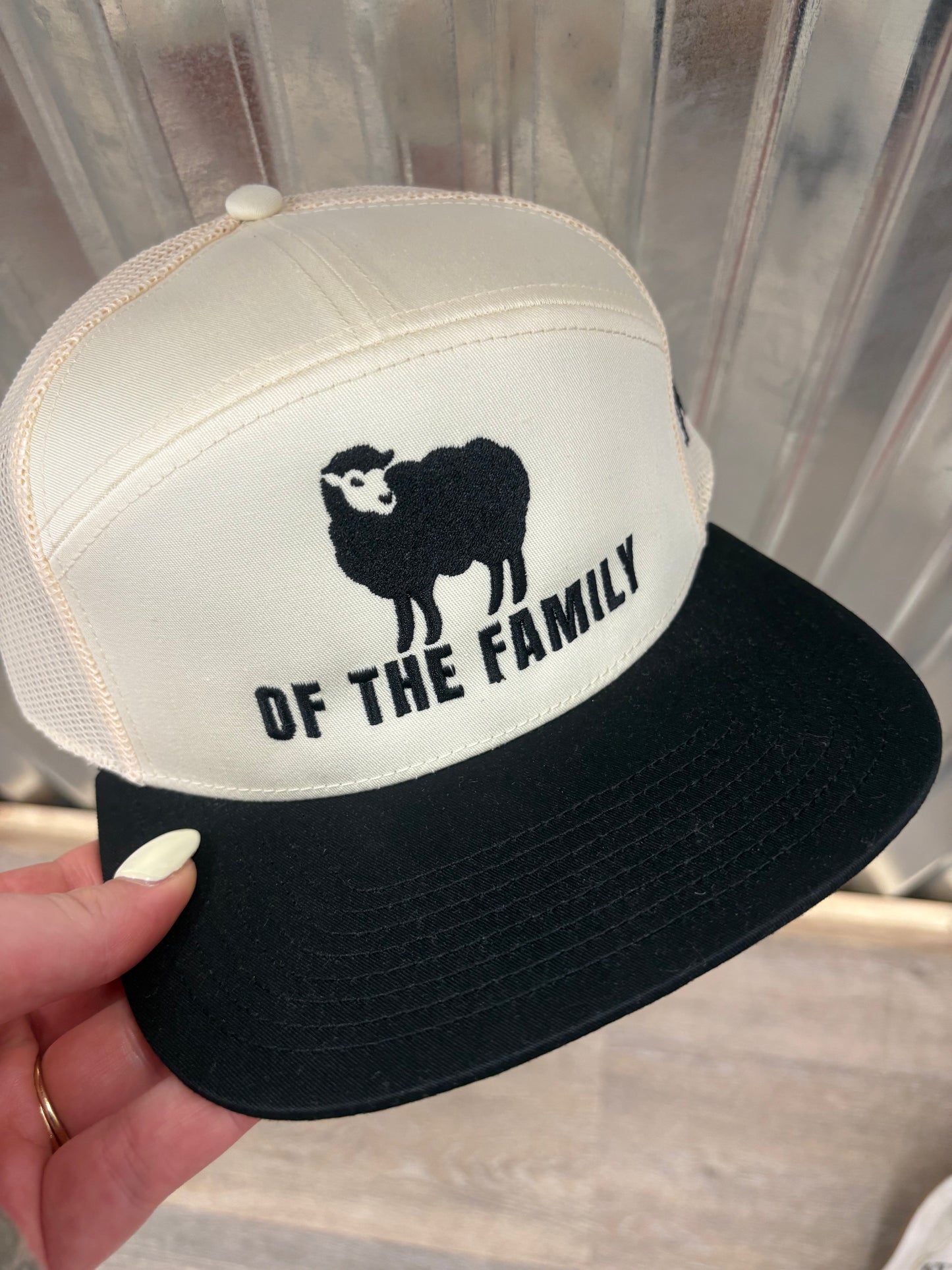 Black Sheep Of The Family SnapBack Hat 7 Panel Black/Natural