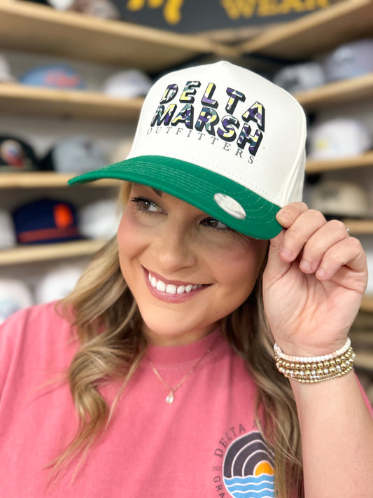Delta Marsh Camo Logo Hat -Trucker Hat - Green