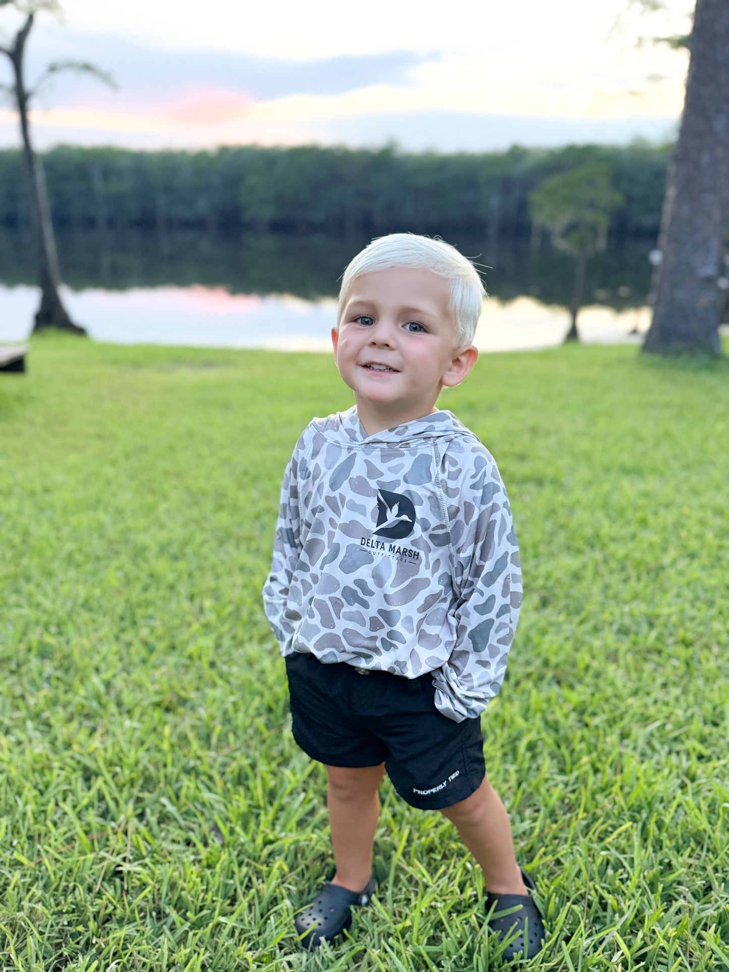 Youth Delta Marsh Performance Hoodie - Desert Camo