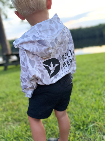 Youth Delta Marsh Performance Hoodie - Storm Camo