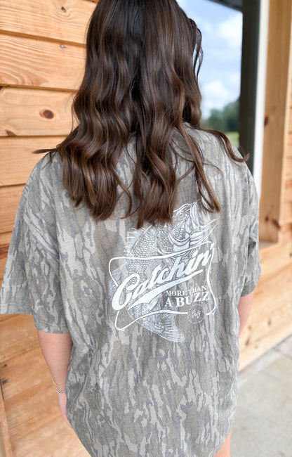 MHC Catchin More Than A Buzz T-Shirt: Mossy Oak Bottomland