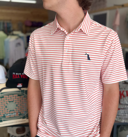 Local Boy Outfitters - Edisto Stripe Polo - Coral