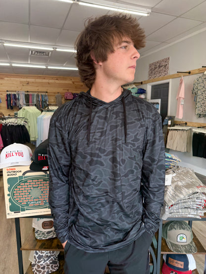 BURLEBO - Performance Hoodie - Black Camo