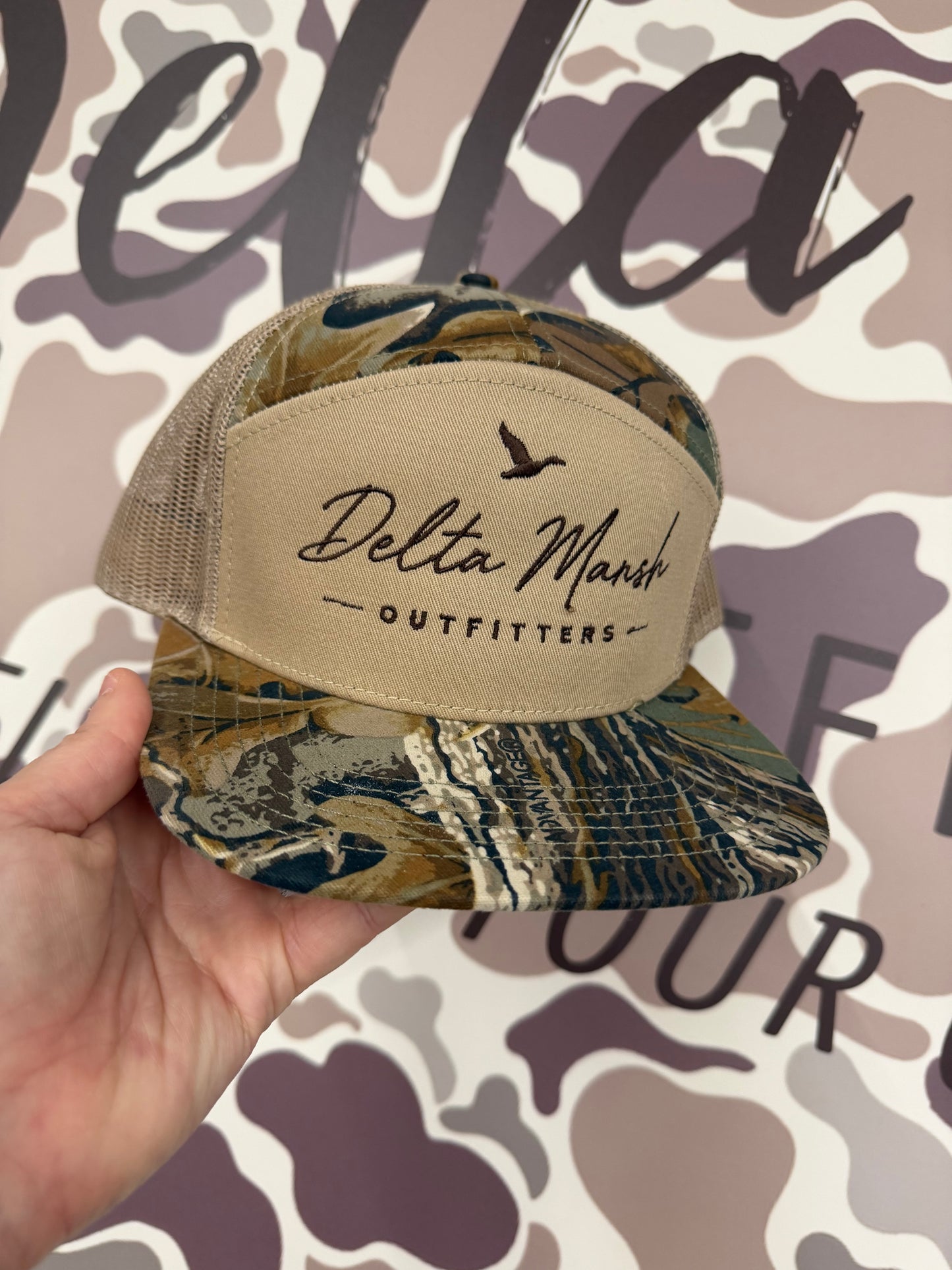 Delta Marsh Script 7 Panel- Lost Hat - Camo