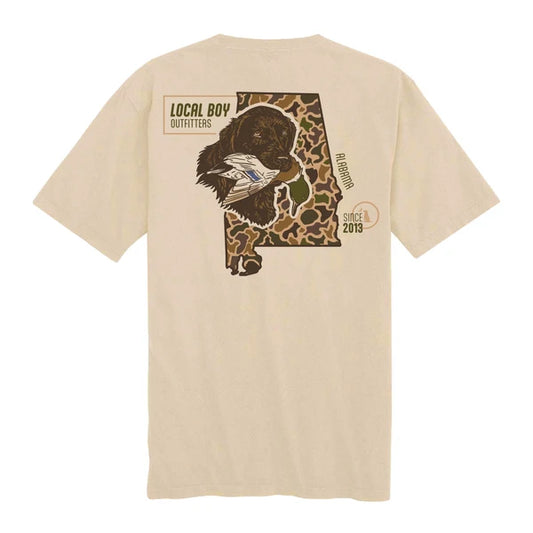 Local Boy Old School Retrieve State -AL- SS Tee - Latte