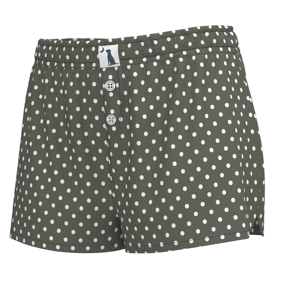 Local Girl Boxer Shorts - Olive  Polka Dot