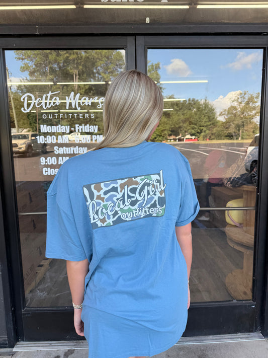 Local Girl Localflage Bluff Plate SS Tee -  Slate Blue
