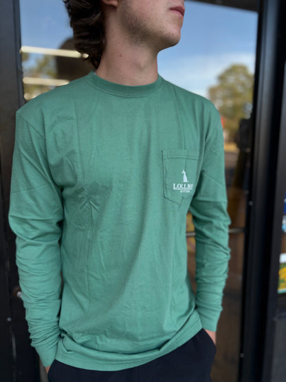 Local Boy Text and Tail LS Tee - Lt Green