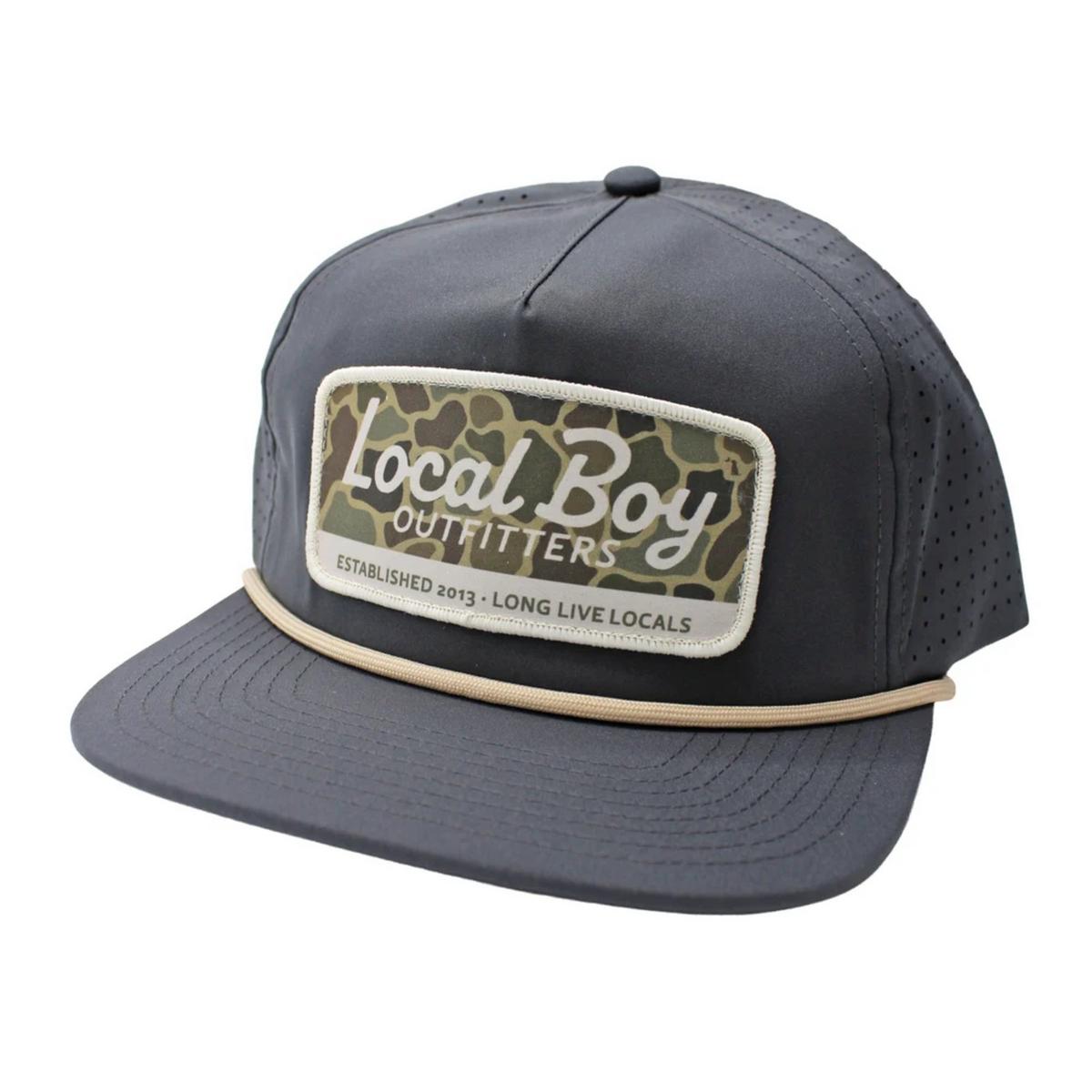 Local Boy Brush Camo Mark Perf LP Rope Hat- Charcoal