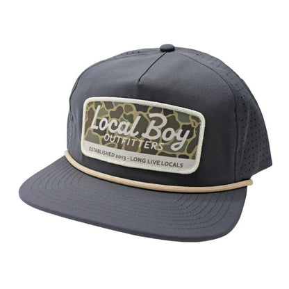 Local Boy Brush Camo Mark Perf LP Rope Hat- Charcoal