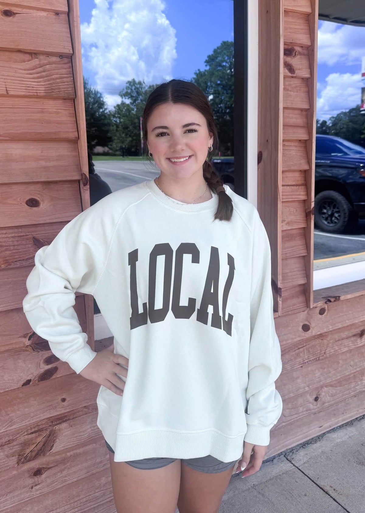 Local Girl Crescent Crew - Light Sand