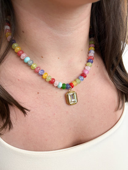 Candy Beaded Necklace: Rainbow