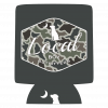 Local Boy Dog & Moon Camo Badge Koozie - Charcoal