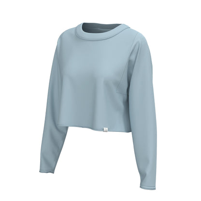 Local Girl Boxy Crop LS Tee - Baby Blue