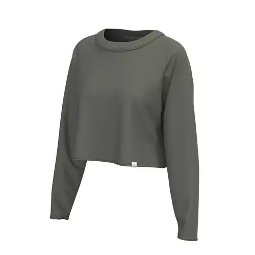 Youth Local Girl Boxy Crop Long Sleeve Tee-Olive