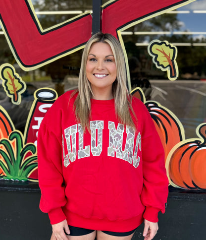 LULU MAC Camo Sweatshirt: Red