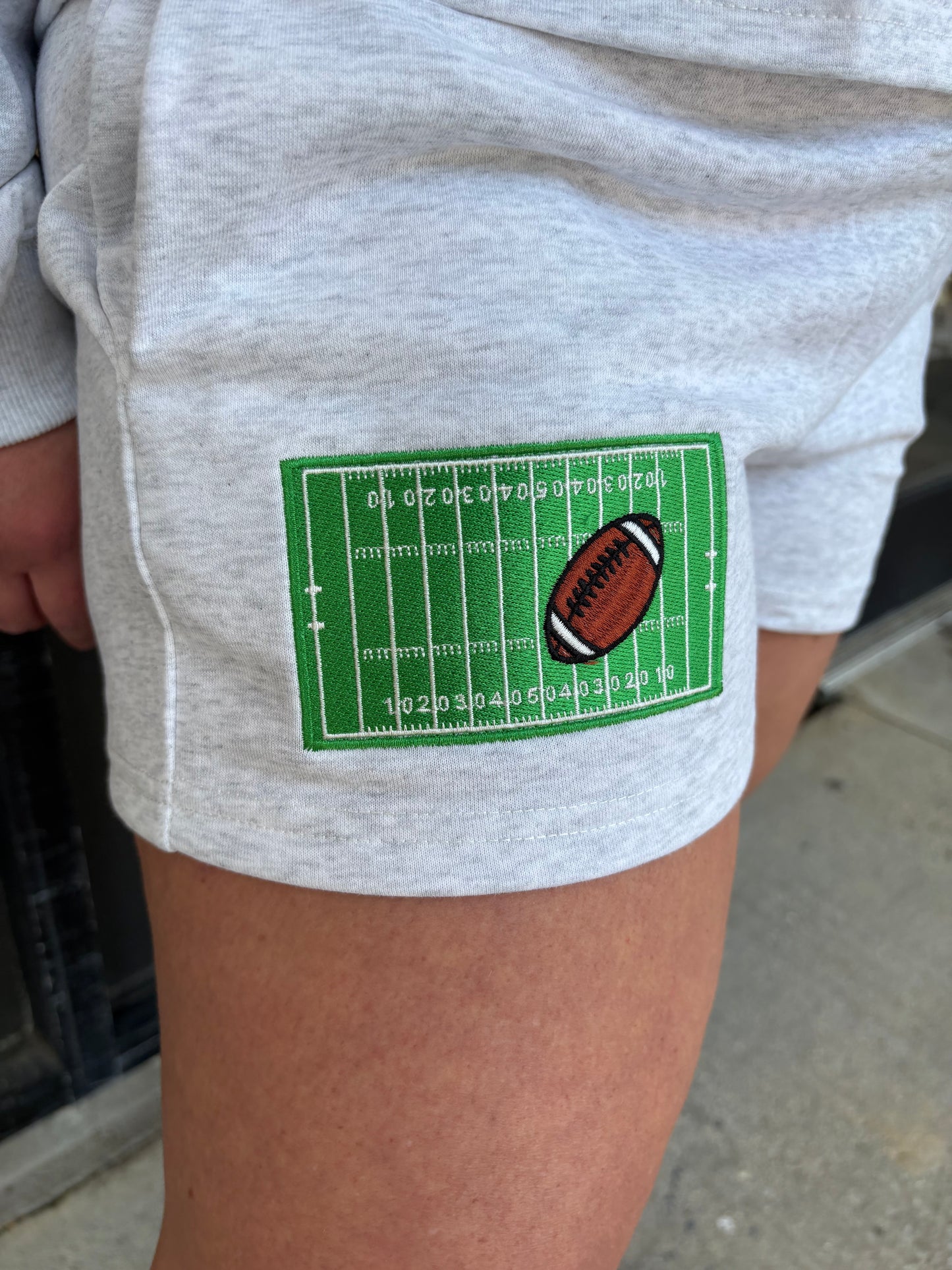 Game Day Patch Sweatshirt & Shorts Set Heather Grey