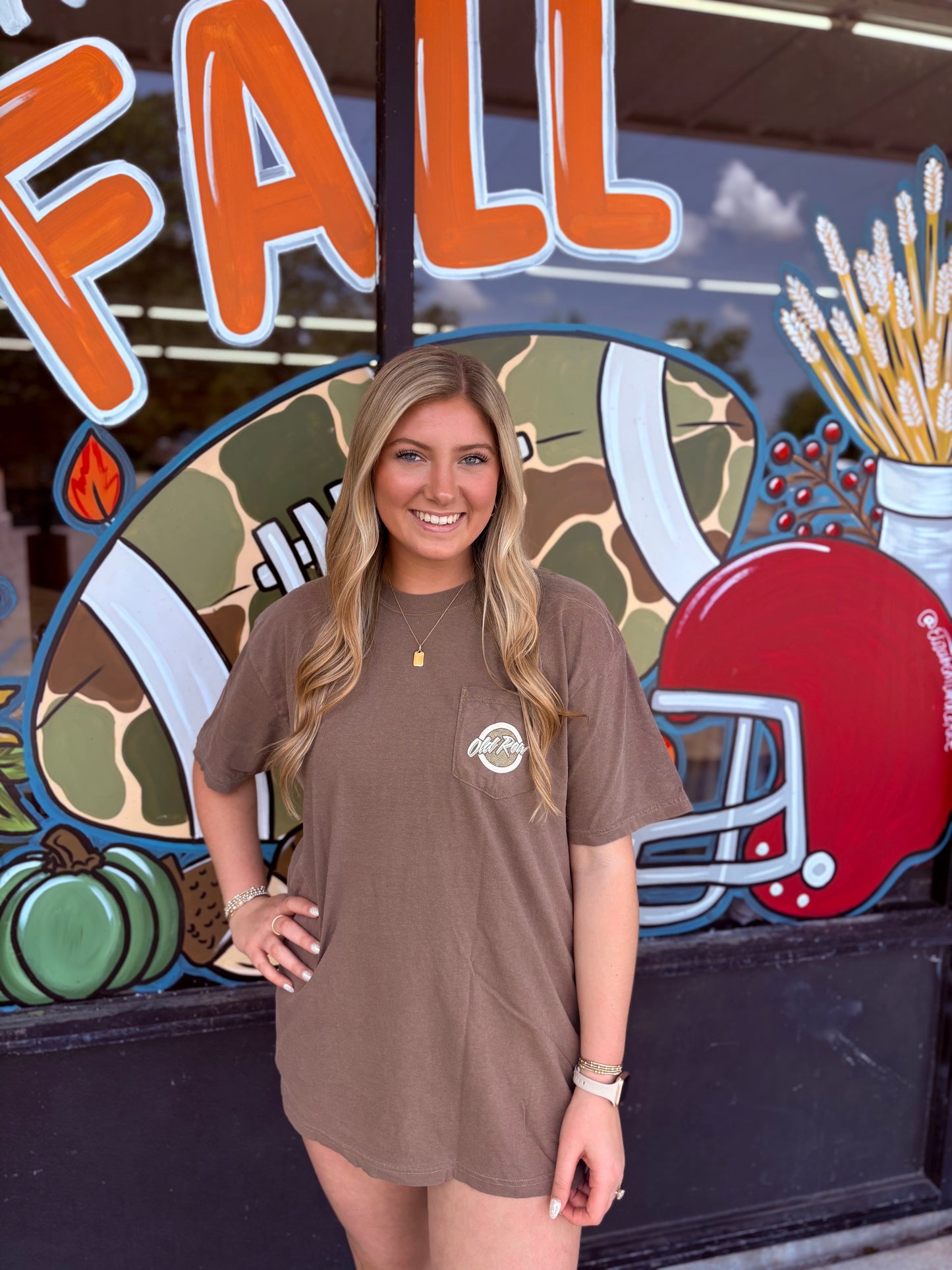 Old Row Circle Pocket Tee - Espresso